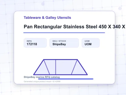 Pan Rectangular Stainless Steel 450 X 340 X 70 Mm - Tableware & Galley Utensils - IMPA 172118