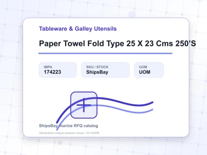 Paper Towel Fold Type 25 X 23 Cms 250’S - Tableware & Galley Utensils - IMPA 174223