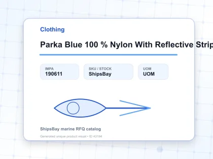 Parka Blue 100 % Nylon With Reflective Stripes Size M - Clothing - IMPA 190611