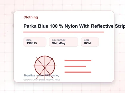Parka Blue 100 % Nylon With Reflective Stripes Size Xxxl - Clothing - IMPA 190615