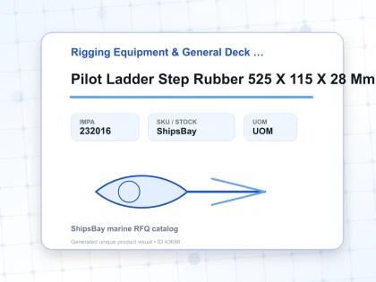 Pilot Ladder Step Rubber 525 X 115 X 28 Mm - Rigging Equipment & General Deck Items - IMPA 232016