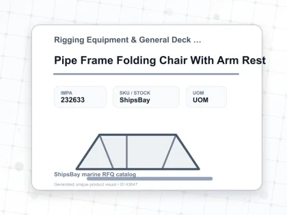 Pipe Frame Folding Chair With Arm Rest - Rigging Equipment & General Deck Items - IMPA 232633