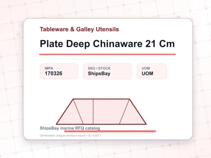 Plate Deep Chinaware 21 Cm - Tableware & Galley Utensils - IMPA 170326