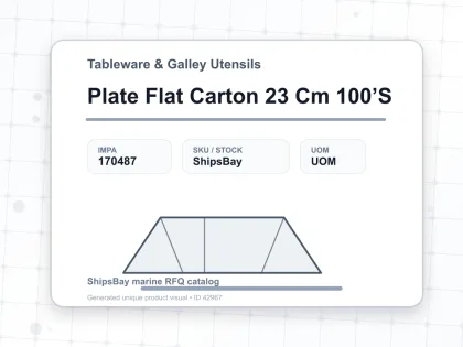 Plate Flat Carton 23 Cm 100’S - Tableware & Galley Utensils - IMPA 170487