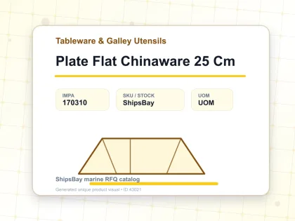 Plate Flat Chinaware 25 Cm - Tableware & Galley Utensils - IMPA 170310
