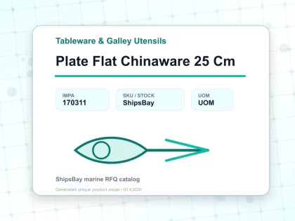Plate Flat Chinaware 25 Cm - Tableware & Galley Utensils - IMPA 170311