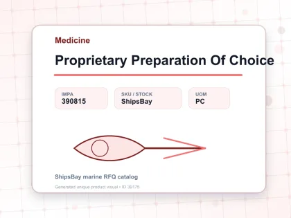 Proprietary Preparation Of Choice - Medicine - IMPA 390815 - UOM PC