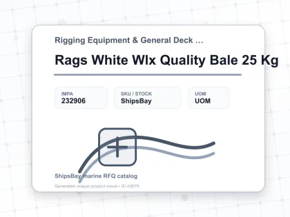 Rags White Wlx Quality Bale 25 Kg - Rigging Equipment & General Deck Items - IMPA 232906