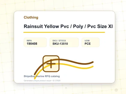 Rainsuit Yellow Pvc / Poly / Pvc Size Xl - Clothing - IMPA 190408 - UOM PCE