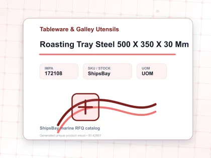 Roasting Tray Steel 500 X 350 X 30 Mm - Tableware & Galley Utensils - IMPA 172108