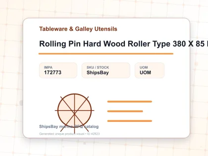 Rolling Pin Hard Wood Roller Type 380 X 85 Mm - Tableware & Galley Utensils - IMPA 172773