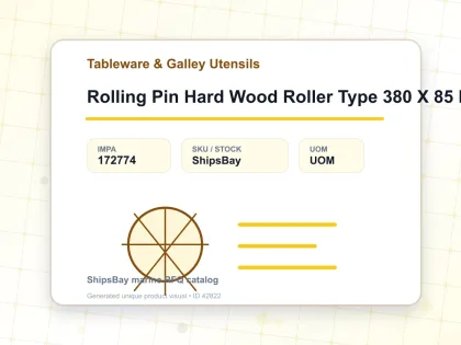Rolling Pin Hard Wood Roller Type 380 X 85 Mm - Tableware & Galley Utensils - IMPA 172774