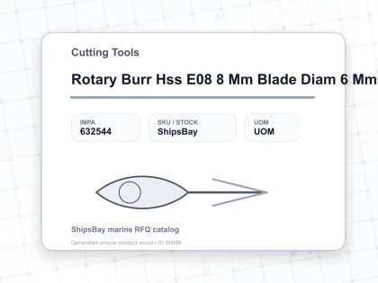 Rotary Burr Hss E08 8 Mm Blade Diam 6 Mm Shank Diam Cone Shape Radius End - Cutting Tools - IMPA 632544