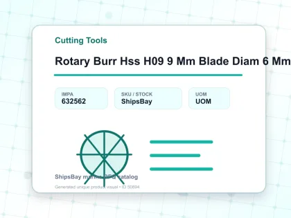Rotary Burr Hss H09 9 Mm Blade Diam 6 Mm Shank Diam - Cutting Tools - IMPA 632562