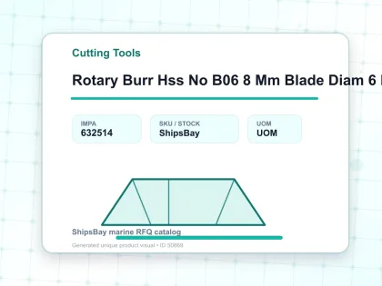 Rotary Burr Hss No B06 8 Mm Blade Diam 6 Mm Shank Diam - Cutting Tools - IMPA 632514