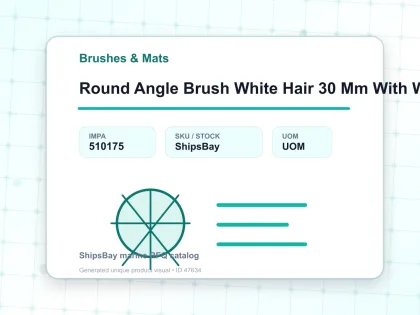 Round Angle Brush White Hair 30 Mm With Wooden Handle - Brushes & Mats - IMPA 510175