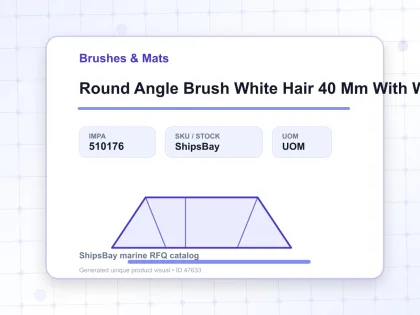 Round Angle Brush White Hair 40 Mm With Wooden Handle - Brushes & Mats - IMPA 510176