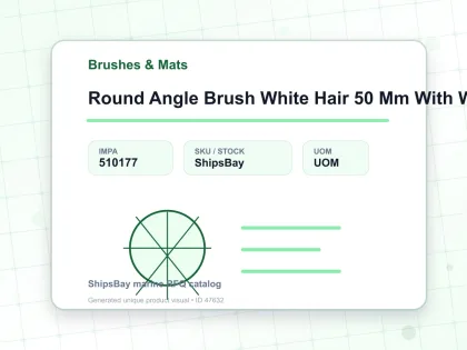 Round Angle Brush White Hair 50 Mm With Wooden Handle - Brushes & Mats - IMPA 510177