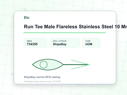 Run Tee Male Flareless Stainless Steel 10 Mm X 1/4″ - Etc - IMPA 734355