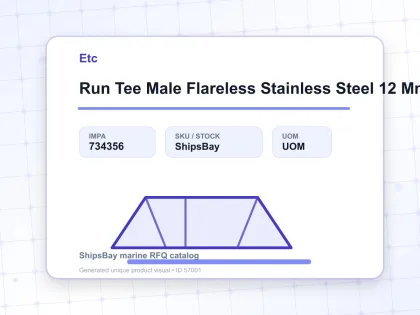 Run Tee Male Flareless Stainless Steel 12 Mm X 3/8″ - Etc - IMPA 734356