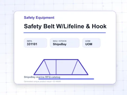 Safety Belt W/Lifeline & Hook - Safety Equipment - IMPA 331101
