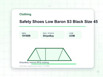 Safety Shoes Low Baron S3 Black Size 45 - Clothing - IMPA 191608