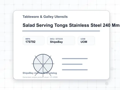 Salad Serving Tongs Stainless Steel 240 Mm - Tableware & Galley Utensils - IMPA 170792