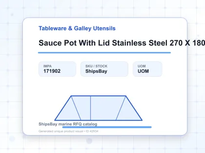 Sauce Pot With Lid Stainless Steel 270 X 180 Mm - Tableware & Galley Utensils - IMPA 171902