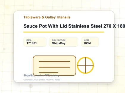 Sauce Pot With Lid Stainless Steel 270 X 180 Mm - Tableware & Galley Utensils - IMPA 171901