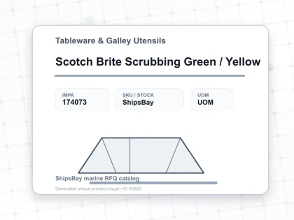 Scotch Brite Scrubbing Green / Yellow - Tableware & Galley Utensils - IMPA 174073