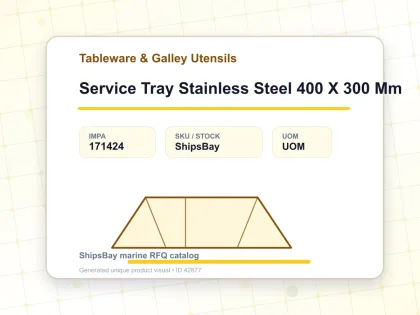 Service Tray Stainless Steel 400 X 300 Mm - Tableware & Galley Utensils - IMPA 171424