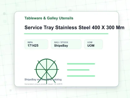 Service Tray Stainless Steel 400 X 300 Mm - Tableware & Galley Utensils - IMPA 171425