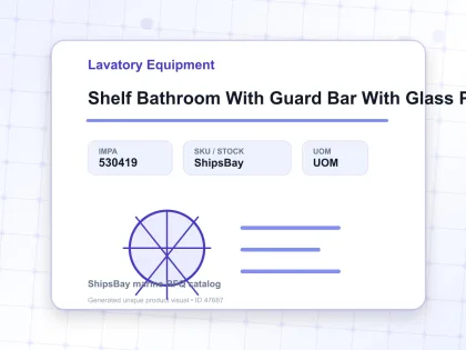 Shelf Bathroom With Guard Bar With Glass Plate 100 X 410 X 80 Mm - Lavatory Equipment - IMPA 530419