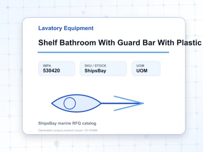 Shelf Bathroom With Guard Bar With Plastic Plate 125 X 456 X 94 Mm - Lavatory Equipment - IMPA 530420