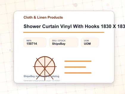 Shower Curtain Vinyl With Hooks 1830 X 1830 Mm - Cloth & Linen Products - IMPA 150714