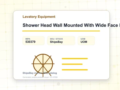 Shower Head Wall Mounted With Wide Face Pf 1/2″ - Lavatory Equipment - IMPA 530379
