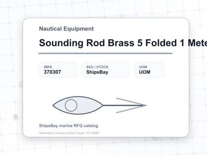 Sounding Rod Brass 5 Folded 1 Meter - Nautical Equipment - IMPA 370307
