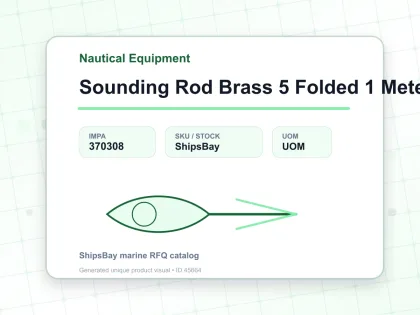 Sounding Rod Brass 5 Folded 1 Meter - Nautical Equipment - IMPA 370308