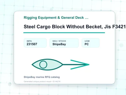 Steel Cargo Block Without Becket, Jis F3421, 2A Double 240 Mm - Rigging Equipment & General Deck Items - IMPA 231507 - UOM PC