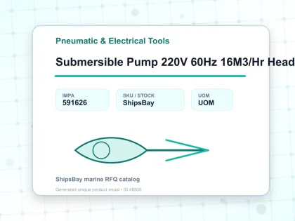 Submersible Pump 220V 60Hz 16M3/Hr Head 16 Meter 2″ Connection - Pneumatic & Electrical Tools - IMPA 591626