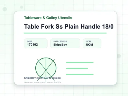 Table Fork Ss Plain Handle 18/0 - Tableware & Galley Utensils - IMPA 170102