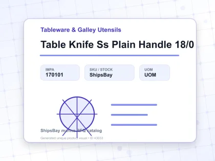 Table Knife Ss Plain Handle 18/0 - Tableware & Galley Utensils - IMPA 170101