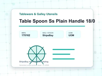 Table Spoon Ss Plain Handle 18/0 - Tableware & Galley Utensils - IMPA 170162