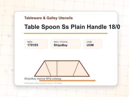 Table Spoon Ss Plain Handle 18/0 - Tableware & Galley Utensils - IMPA 170103