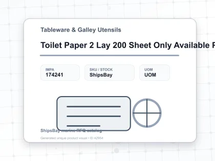 Toilet Paper 2 Lay 200 Sheet Only Available Per 4 Rolls - Tableware & Galley Utensils - IMPA 174241