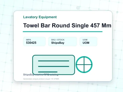Towel Bar Round Single 457 Mm - Lavatory Equipment - IMPA 530425