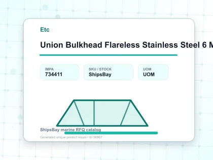 Union Bulkhead Flareless Stainless Steel 6 Mm - Etc - IMPA 734411