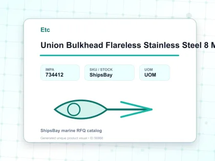 Union Bulkhead Flareless Stainless Steel 8 Mm - Etc - IMPA 734412