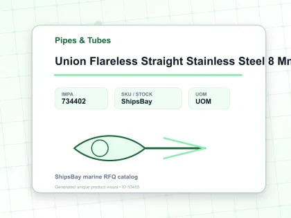 Union Flareless Straight Stainless Steel 8 Mm - Pipes & Tubes - IMPA 734402