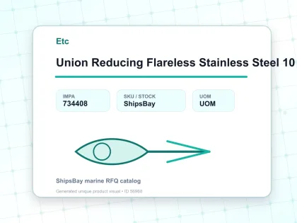 Union Reducing Flareless Stainless Steel 10 X 12 Mm - Etc - IMPA 734408
